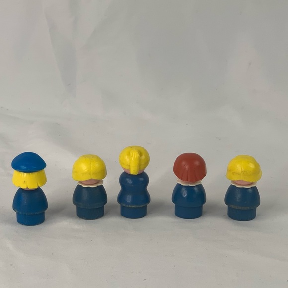 Lot of 5 Vintage Fisher-Price Little People - Wood Body/Plastic Head - Picture 2 of 8